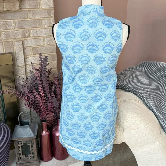 SAIL TO SABLE Short Ric Rac Dress - Blue Shell Seashell Print - Picture 5 of 9